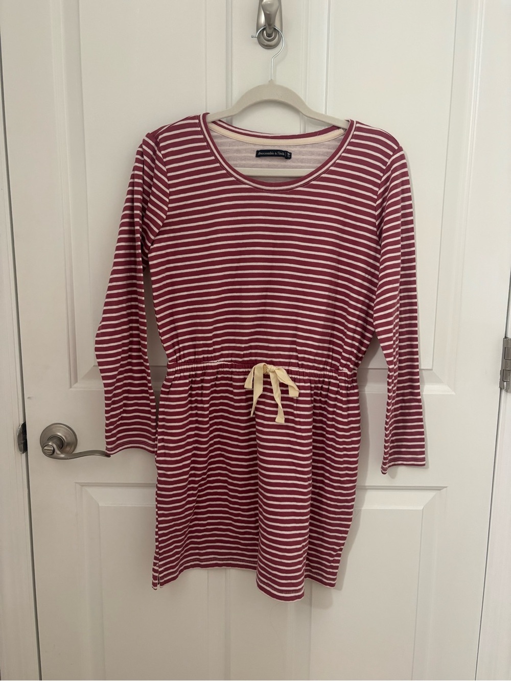 Abercrombie and Fitch Striped Jersey Dress in Red & White size MP